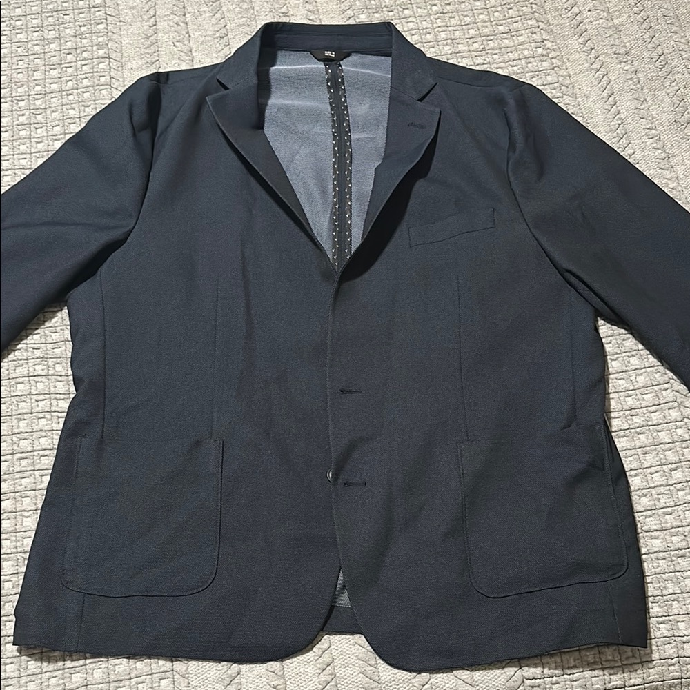Men's Navy Haggar smart wash jogger suit Blazer XL 48/50